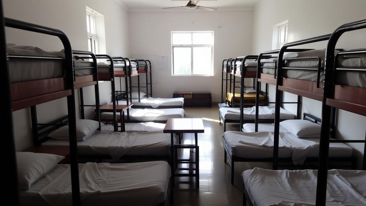 Boys hostel building and rooms