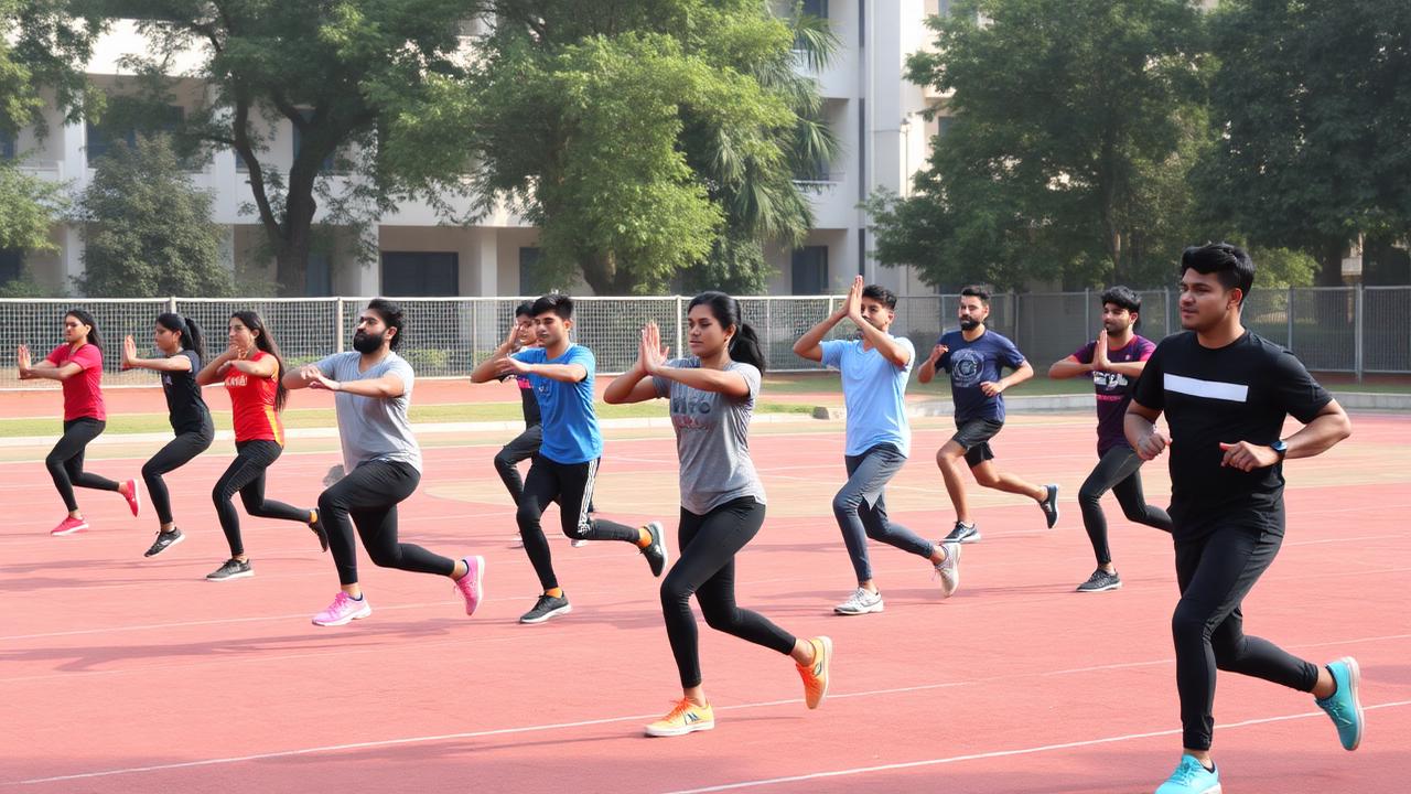 Students in a physical activity session